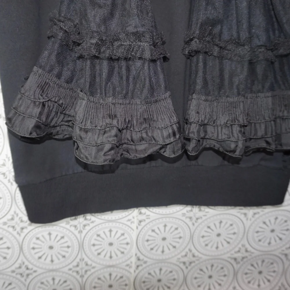 Seek The Label, Distressed Sweatshirt with Sheer Bell Sleeves - Picture 5 of 7